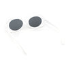 Womens Iridescent Rose Flower Stud Oval Mod Fashion Sunglasses