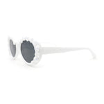 Womens Iridescent Rose Flower Stud Oval Mod Fashion Sunglasses