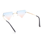 Bling Diamond Shape Baller Rimless Hustler Fashion Sunglasses