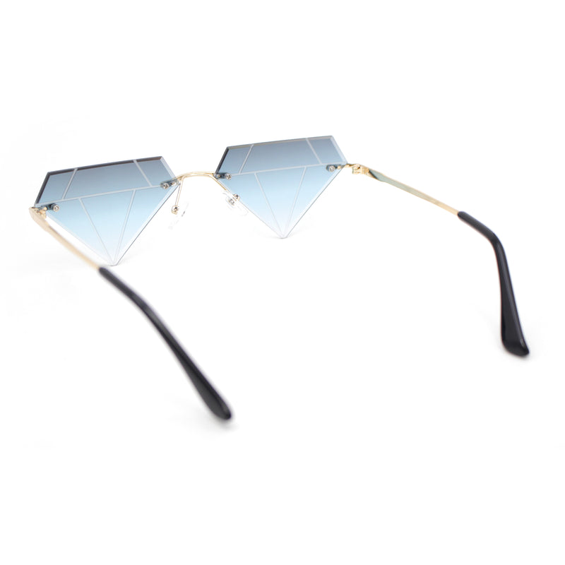 Bling Diamond Shape Baller Rimless Hustler Fashion Sunglasses