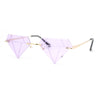 Bling Diamond Shape Baller Rimless Hustler Fashion Sunglasses