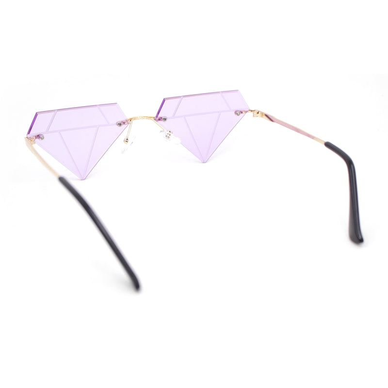 Bling Diamond Shape Baller Rimless Hustler Fashion Sunglasses