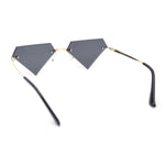 Bling Diamond Shape Baller Rimless Hustler Fashion Sunglasses