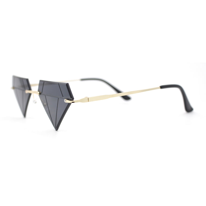 Bling Diamond Shape Baller Rimless Hustler Fashion Sunglasses