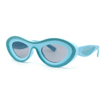 Womens Unique Retro Futurism Thick Plastic Cat Eye Concave Sunglasses