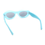 Womens Unique Retro Futurism Thick Plastic Cat Eye Concave Sunglasses