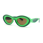 Womens Unique Retro Futurism Thick Plastic Cat Eye Concave Sunglasses