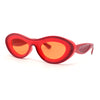 Womens Unique Retro Futurism Thick Plastic Cat Eye Concave Sunglasses