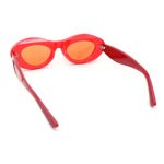 Womens Unique Retro Futurism Thick Plastic Cat Eye Concave Sunglasses