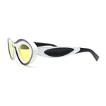 Womens Unique Retro Futurism Thick Plastic Cat Eye Concave Sunglasses