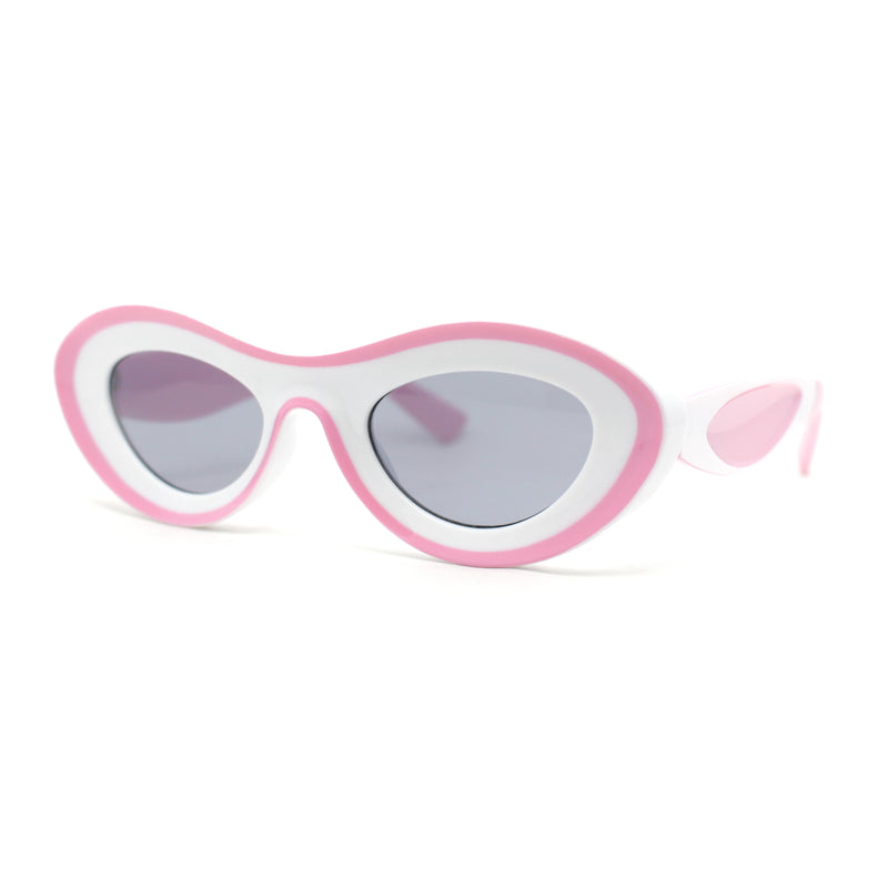 Womens Unique Retro Futurism Thick Plastic Cat Eye Concave Sunglasses