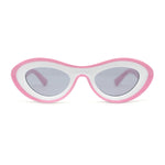 Womens Unique Retro Futurism Thick Plastic Cat Eye Concave Sunglasses