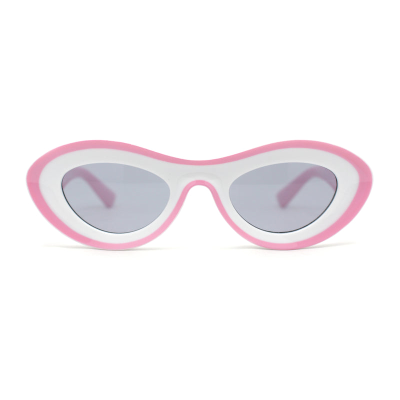 Womens Unique Retro Futurism Thick Plastic Cat Eye Concave Sunglasses