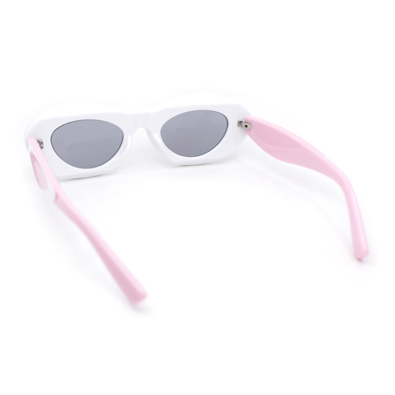 Womens Unique Retro Futurism Thick Plastic Cat Eye Concave Sunglasses