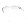 Womens Rimless Wrap Heart Jewel Hinge Luxury Designer Sunglasses