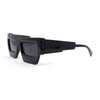 Funky 80s Asymmetrical Rectangle Thick Plastic Horn Rim Arm Sunglasses