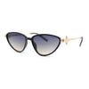 Womens Arrow Triangle Jewel Hinge Thin Plastic Cat Eye Designer Sunglasses