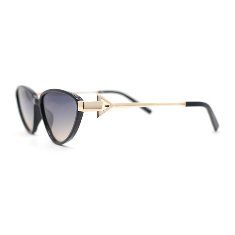 Womens Arrow Triangle Jewel Hinge Thin Plastic Cat Eye Designer Sunglasses