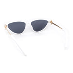 Womens Arrow Triangle Jewel Hinge Thin Plastic Cat Eye Designer Sunglasses