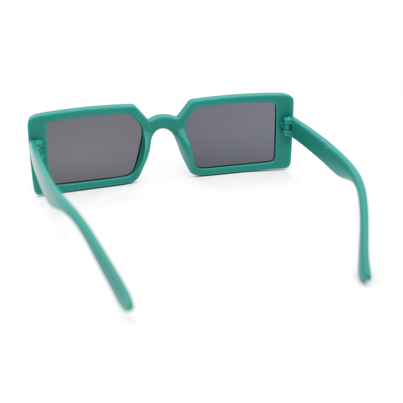 Kids Size Square Rectangle Thin Plastic Mod Fashion Minimal Sunglasses