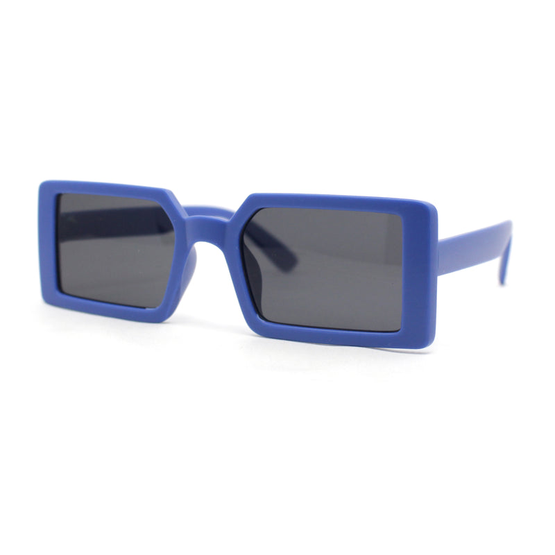 Kids Size Square Rectangle Thin Plastic Mod Fashion Minimal Sunglasses