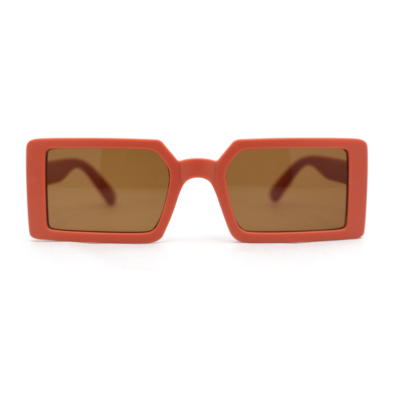 Kids Size Square Rectangle Thin Plastic Mod Fashion Minimal Sunglasses