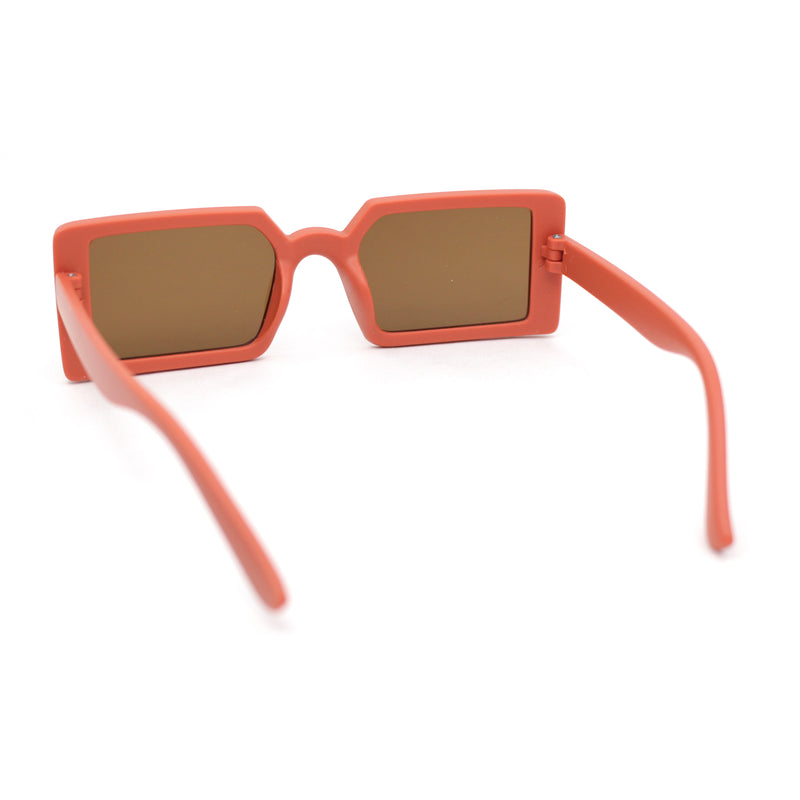 Kids Size Square Rectangle Thin Plastic Mod Fashion Minimal Sunglasses