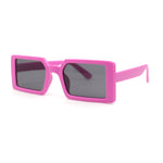 Kids Size Square Rectangle Thin Plastic Mod Fashion Minimal Sunglasses