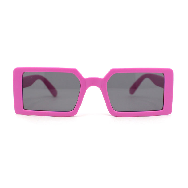 Kids Size Square Rectangle Thin Plastic Mod Fashion Minimal Sunglasses