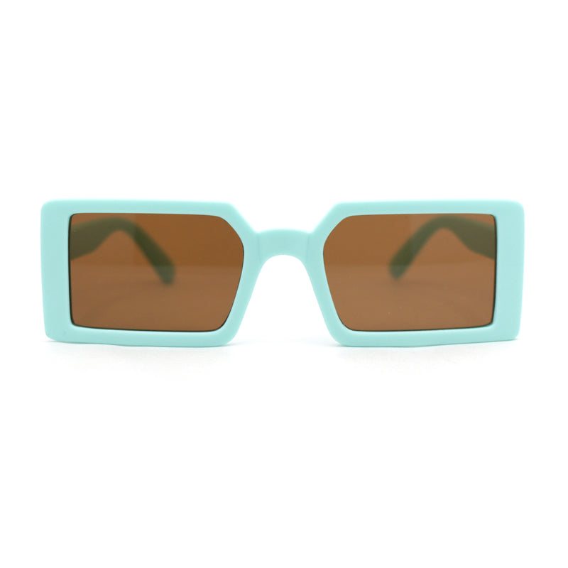 Kids Size Square Rectangle Thin Plastic Mod Fashion Minimal Sunglasses