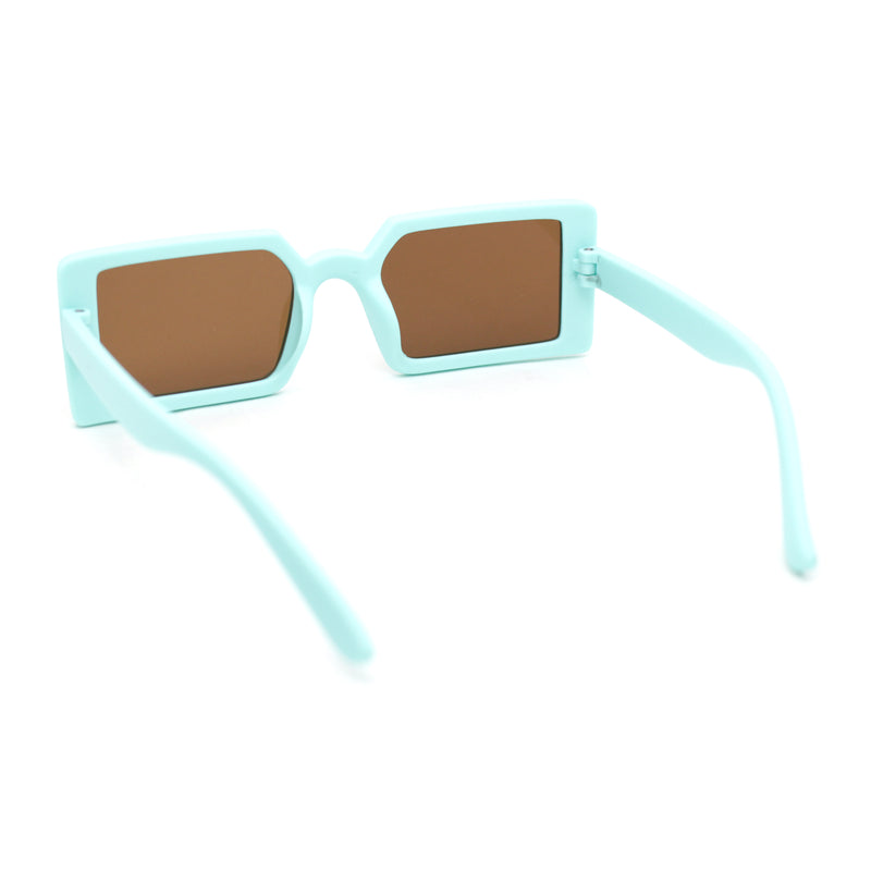 Kids Size Square Rectangle Thin Plastic Mod Fashion Minimal Sunglasses