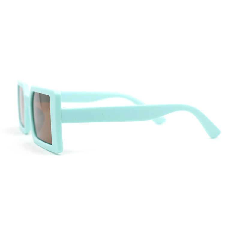 Kids Size Square Rectangle Thin Plastic Mod Fashion Minimal Sunglasses