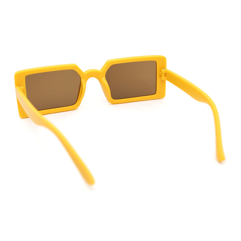 Kids Size Square Rectangle Thin Plastic Mod Fashion Minimal Sunglasses