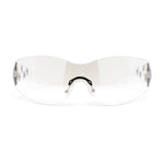 Rimless Wrap Around Shield Star Shimmer Sparkle Jewel Diva Sunglasses