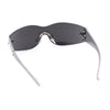 Rimless Wrap Around Shield Star Shimmer Sparkle Jewel Diva Sunglasses