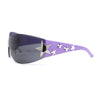 Rimless Wrap Around Shield Star Shimmer Sparkle Jewel Diva Sunglasses