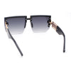 Womens Luxury Rimless Jewel Rectangle Designer Mafia Fashion Sunglasses