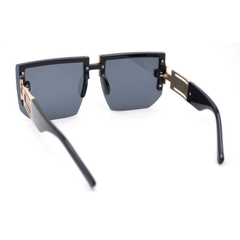 Womens Luxury Rimless Jewel Rectangle Designer Mafia Fashion Sunglasses