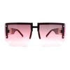 Womens Luxury Rimless Jewel Rectangle Designer Mafia Fashion Sunglasses