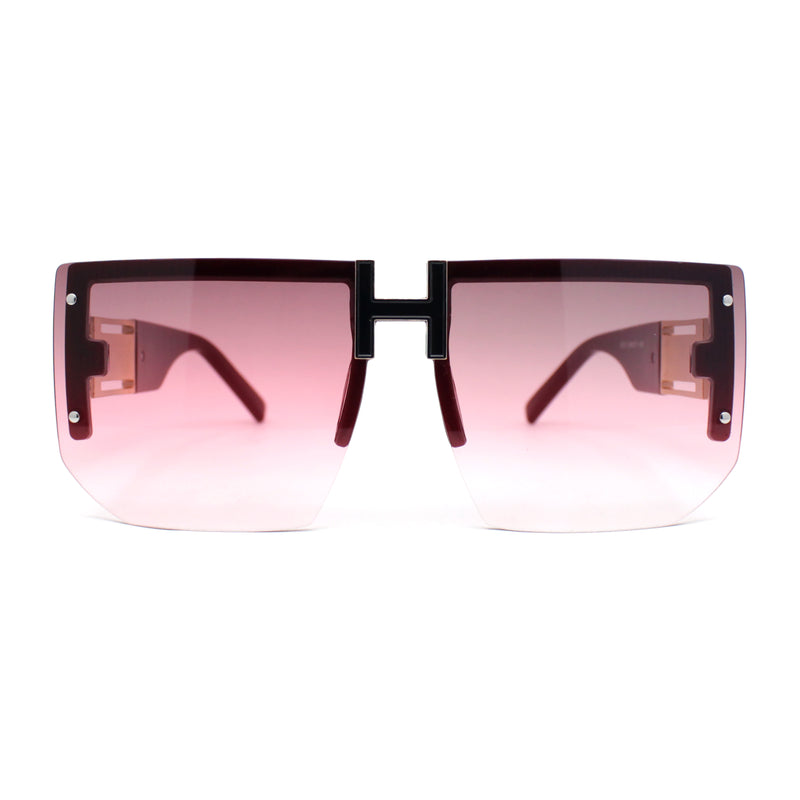 Womens Luxury Rimless Jewel Rectangle Designer Mafia Fashion Sunglasses