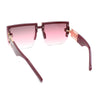 Womens Luxury Rimless Jewel Rectangle Designer Mafia Fashion Sunglasses