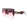 Womens Luxury Rimless Jewel Rectangle Designer Mafia Fashion Sunglasses