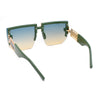 Womens Luxury Rimless Jewel Rectangle Designer Mafia Fashion Sunglasses