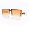 Womens Luxury Rimless Jewel Rectangle Designer Mafia Fashion Sunglasses