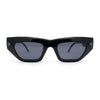 Womens Refined Urbane Thick Plastic Rectangle Cat Eye Sunglasses