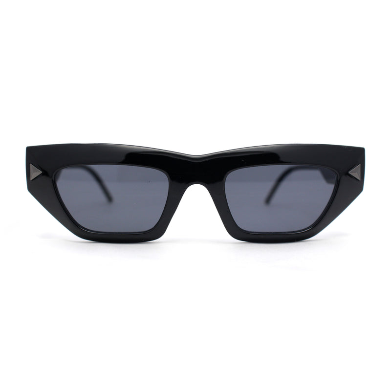 Womens Refined Urbane Thick Plastic Rectangle Cat Eye Sunglasses