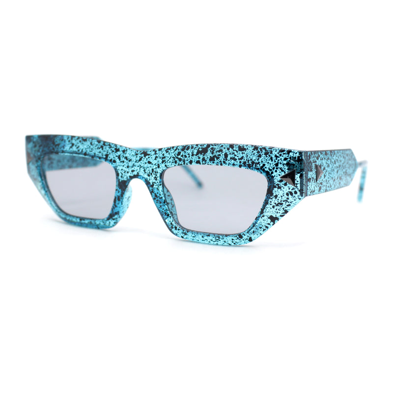 Womens Refined Urbane Thick Plastic Rectangle Cat Eye Sunglasses