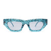 Womens Refined Urbane Thick Plastic Rectangle Cat Eye Sunglasses