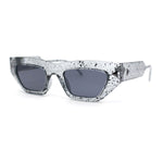 Womens Refined Urbane Thick Plastic Rectangle Cat Eye Sunglasses