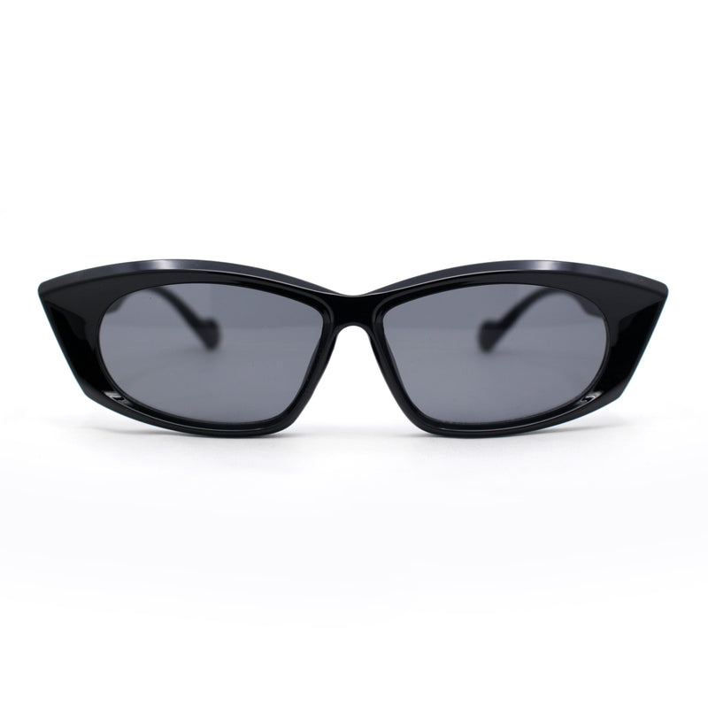 Womens Retro Sleek Beveled Thick Plastic Lustrous Squared Cat Eye Sunglasses